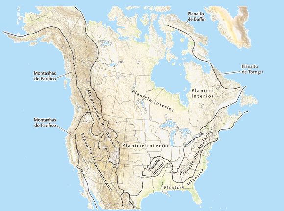 Montanhas, planaltos e planícies da América do Norte