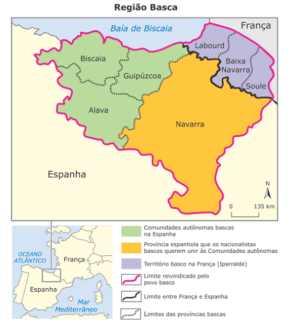 Mapa hidrográfico de Portugal e Espanha