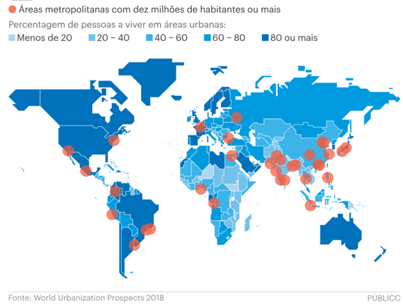 Áreas metropolitanas com dez milhões de habitantes ou mais no mundo - Duvid Geografia