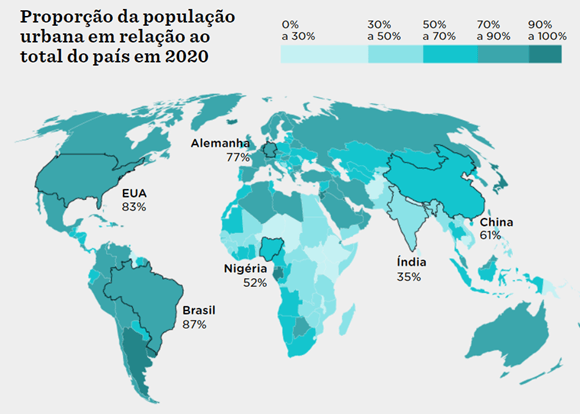 População urbana no mundo - Duvid Geografia