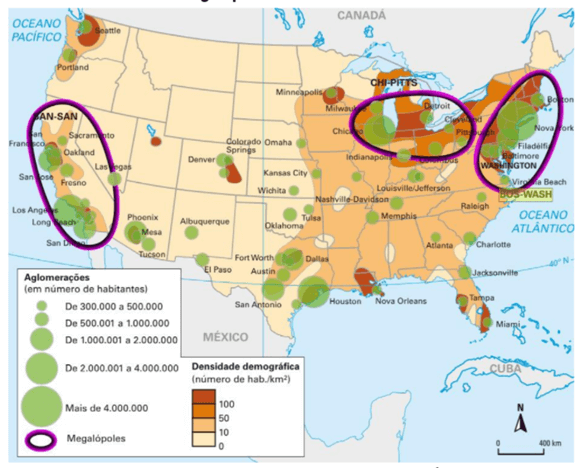 BosWash conurbação nos Estados Unidos - Duvid Geografia
