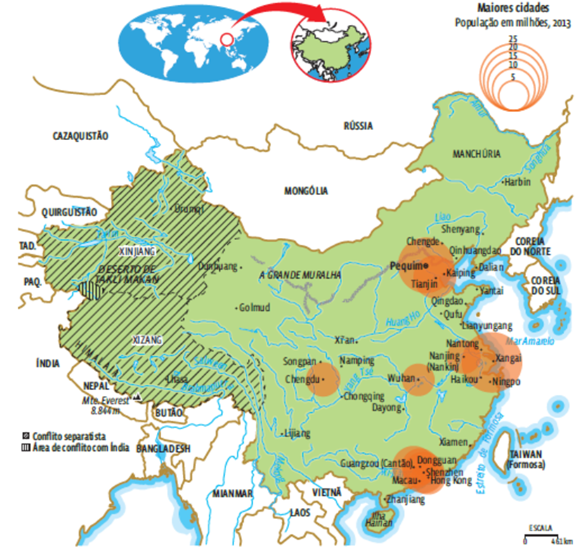 Mapa da China - Duvid Geografia