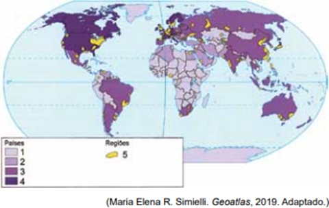 Mapa das atividades industrias pelo mundo - Duvid Geografia